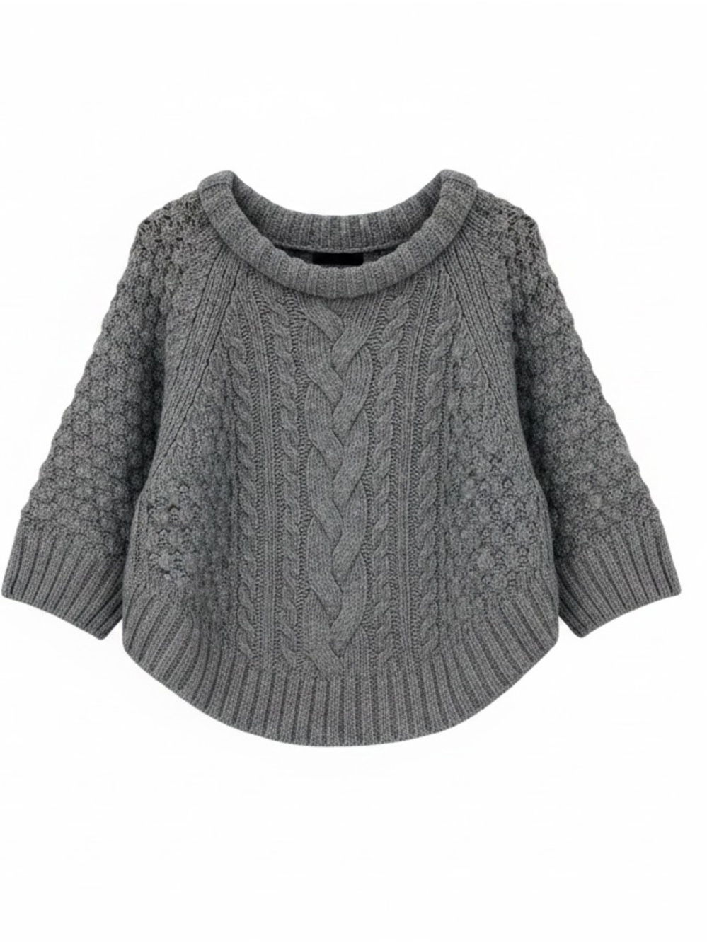 Banana Republic Gray Cable-Knit Wool/ Alpaca Sweater Pullover